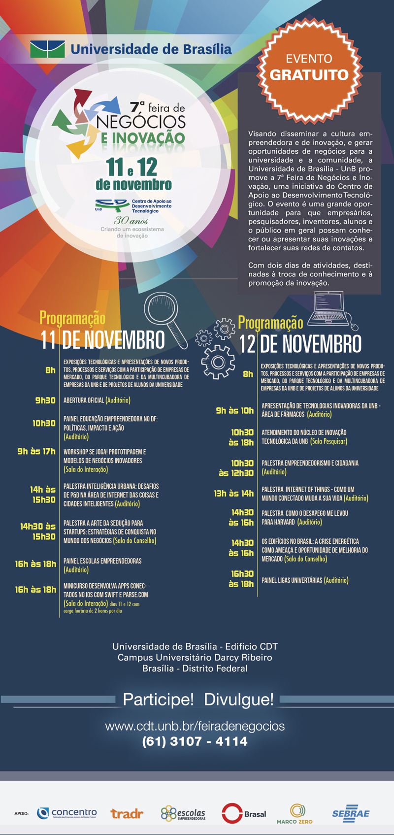 Programação Feira de Negócios e Inovação CDT UnB