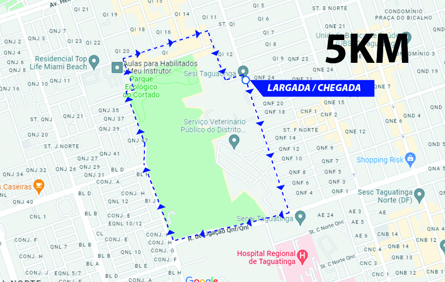 Trajeto corrida 5km